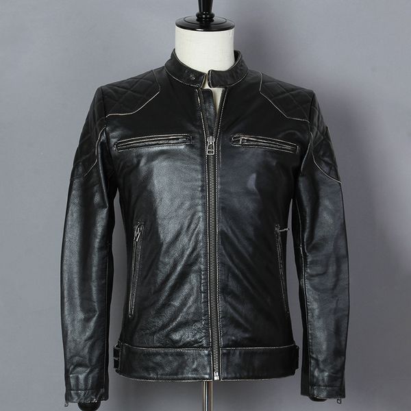 2018 fashion vintage black cowskin motorcycle jacket slim fit genuine leather jacket men david beckham style leather coats male
2018 fashion vintage black cowskin motorcycle jacket slim fit genuine leather jacket men david beckham style leather coats male