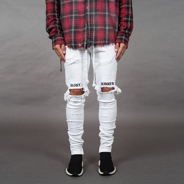 europe and america men with holes straight-leg pants letter embroidered stickers elasticity four seasons wearable casu, Blue
europe and america men with holes straight-leg pants letter embroidered stickers elasticity four seasons wearable casu, Blue