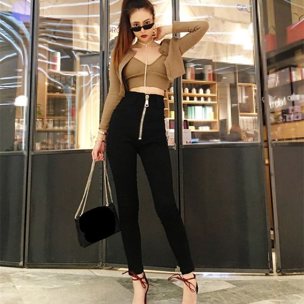 2019 fashion solid high waist pencil jeans spring summer new women zipper denim pants casual skinny trousers, Blue
2019 fashion solid high waist pencil jeans spring summer new women zipper denim pants casual skinny trousers, Blue