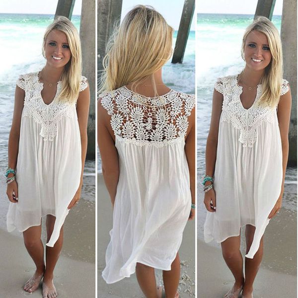 lace patchwork dress summer beach vacation solid women dress v neck sleeveless hollow out loose white lady mini, Black;gray
lace patchwork dress summer beach vacation solid women dress v neck sleeveless hollow out loose white lady mini, Black;gray