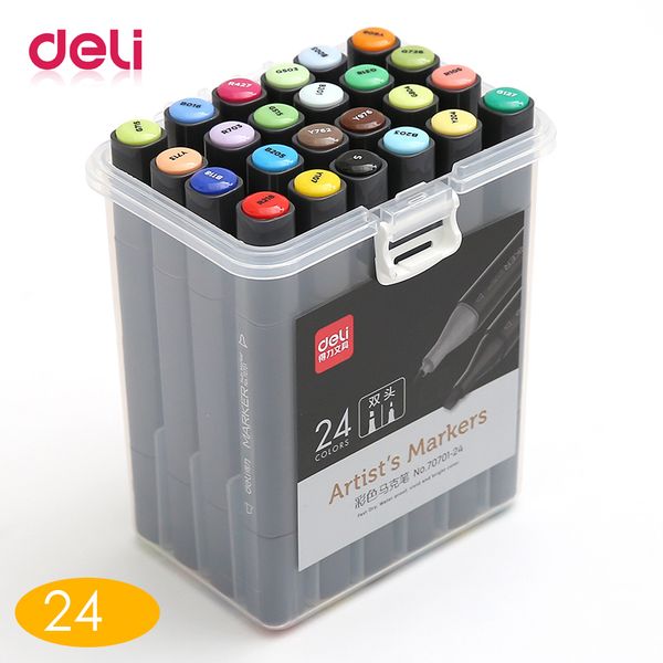 deli 24 color art markers set dual headed square artist sketch oily alcohol based markers animation manga tools maker pen
deli 24 color art markers set dual headed square artist sketch oily alcohol based markers animation manga tools maker pen