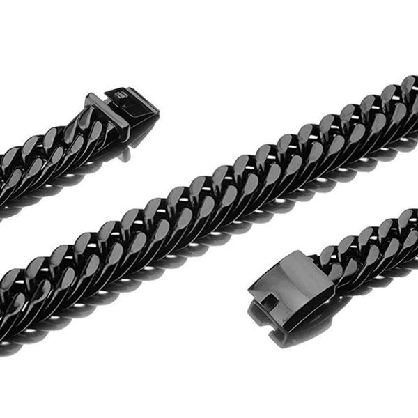 men's jewelry 316l stainless steel 19mm black tone double cuban curb link chain men's necklace or bracelet 7-40" christmas gi, Silver
men's jewelry 316l stainless steel 19mm black tone double cuban curb link chain men's necklace or bracelet 7-40" christmas gi, Silver