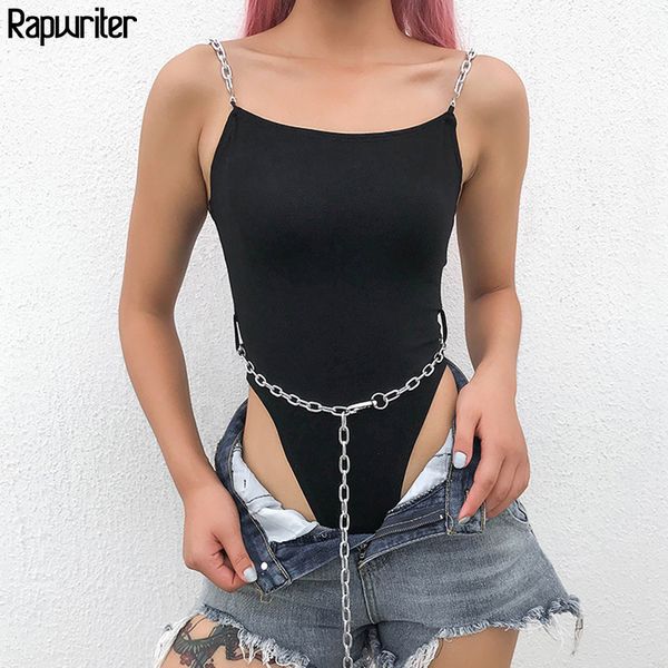 rapwriter punk style spaghetti strap backless chain patchwork black bodysuit women 2019 summer sleeveless body stretch bodysuit, Black;white
rapwriter punk style spaghetti strap backless chain patchwork black bodysuit women 2019 summer sleeveless body stretch bodysuit, Black;white
