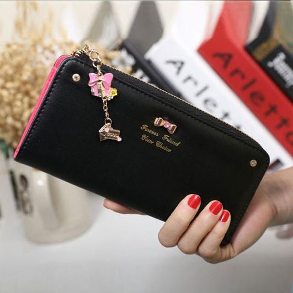 2019 новых женщин сцепления длинный лук кулон кошелек бумажник карты держатель сумочка сумка 40#, Red;black 
2019 новых женщин сцепления длинный лук кулон кошелек бумажник карты держатель сумочка сумка 40#, Red;black