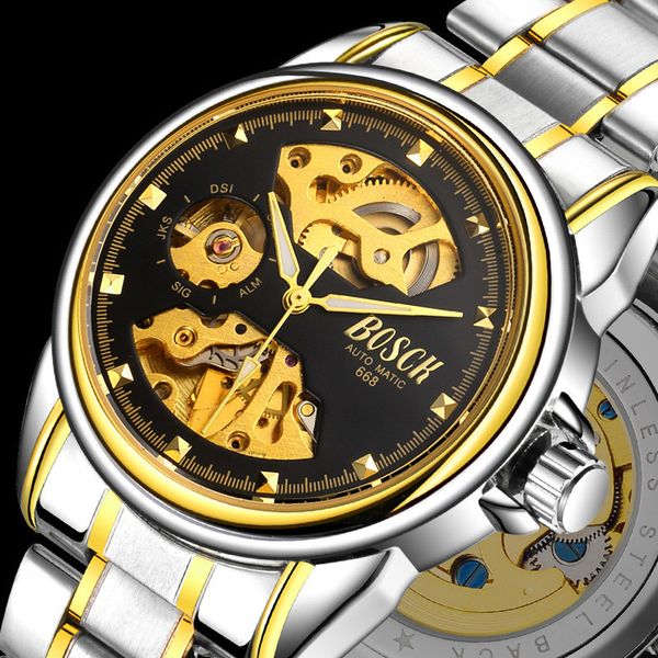 men's watches automatic mechanical gold watch male skeleton dial waterproof stainless steel band bosck sports watches self wind, Slivery;brown
men's watches automatic mechanical gold watch male skeleton dial waterproof stainless steel band bosck sports watches self wind, Slivery;brown