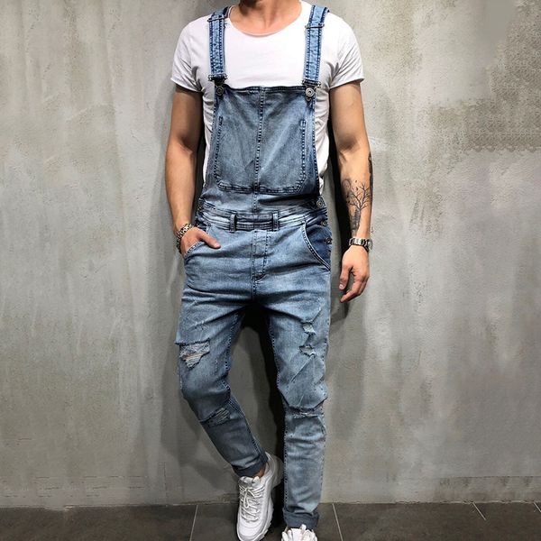 summer casual fashion jumpsuit ripped high street distressed denim jean men's overalls men ripped pants, Blue
summer casual fashion jumpsuit ripped high street distressed denim jean men's overalls men ripped pants, Blue