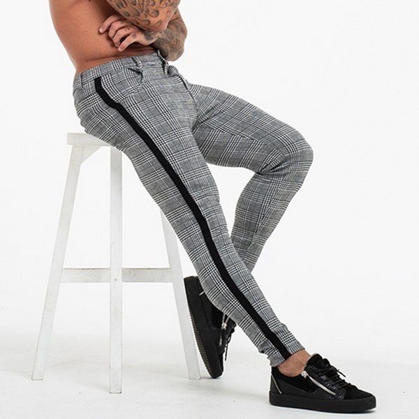 casual mens chinos cotton slim fit men pants trousers skinny chinos pants grey ankle length streetwear plaid side stripe, Black
casual mens chinos cotton slim fit men pants trousers skinny chinos pants grey ankle length streetwear plaid side stripe, Black