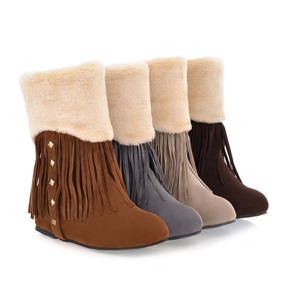 new women's leisure solid large size fringe cold-proof snow short boot shoes dropshipping zapatos de mujer, Black
new women's leisure solid large size fringe cold-proof snow short boot shoes dropshipping zapatos de mujer, Black