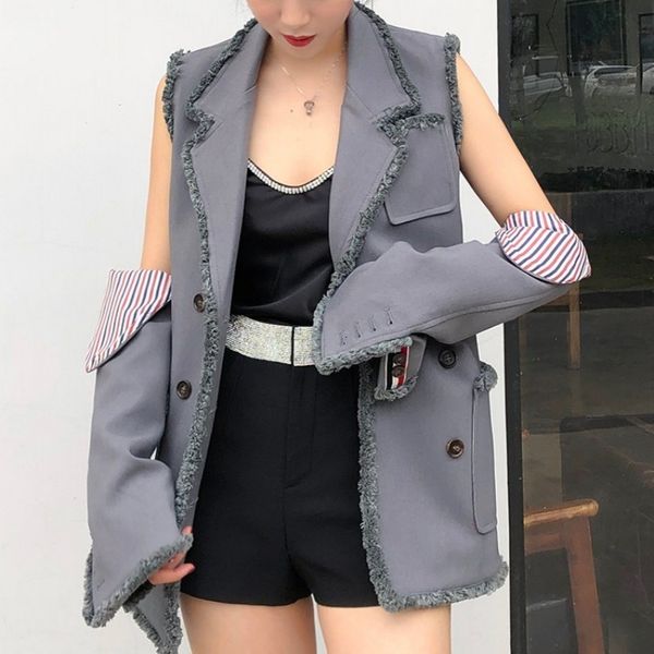 новый конструктор женщины рукав расстались жилет sexy blazer vest кисточкой двойной брестед chalecos para mujer long gothic gilet coat, Black;white
новый конструктор женщины рукав расстались жилет sexy blazer vest кисточкой двойной брестед chalecos para mujer long gothic gilet coat, Black;white