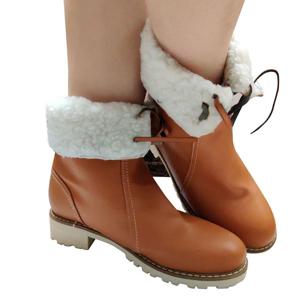 vintage lace-up winter boots women fashion pure color round toe chunky heels short boots casual warm shoes botas feminina, Black
vintage lace-up winter boots women fashion pure color round toe chunky heels short boots casual warm shoes botas feminina, Black