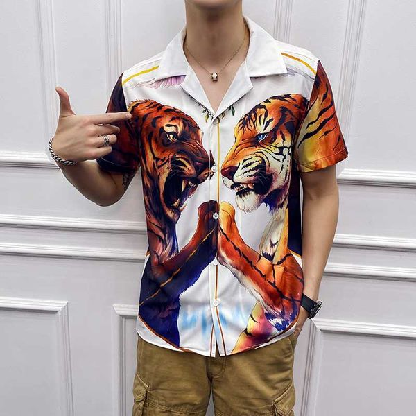 brand 3d print tiger men shirt short sleeve loose fashion casual blouse homme beach wear hawaiian shirts camisa masculina, White;black
brand 3d print tiger men shirt short sleeve loose fashion casual blouse homme beach wear hawaiian shirts camisa masculina, White;black
