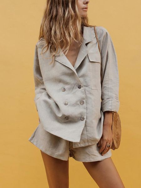 summer casual women's two piece set 2019 solid vintage tracksuit double breasted and elastic waist shorts 2 piece set femme t200325, White
summer casual women's two piece set 2019 solid vintage tracksuit double breasted and elastic waist shorts 2 piece set femme t200325, White
