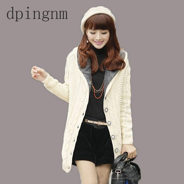 2019 winter sweaters women fleece coat long sleeve hooded thickening warm knitted cardigans outerwear fashion female knitwear, White
2019 winter sweaters women fleece coat long sleeve hooded thickening warm knitted cardigans outerwear fashion female knitwear, White