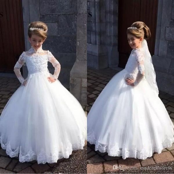 white princess lace ball gown kids tutu flower girl dresses long sleeve party prom princess bridesmaid wedding formal occasion dres, White;blue
white princess lace ball gown kids tutu flower girl dresses long sleeve party prom princess bridesmaid wedding formal occasion dres, White;blue