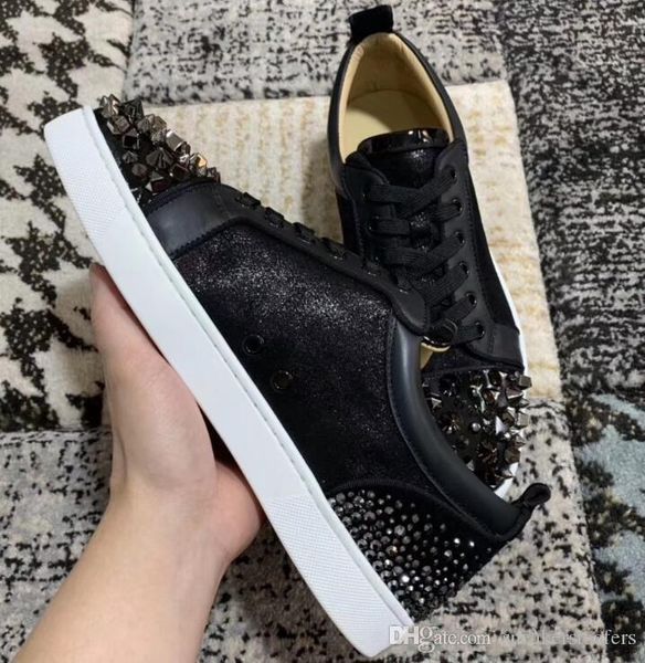brand men's red bottom casual flat low junior spikes casual walking fashion designer mesh leather red sole leisure, Black
brand men's red bottom casual flat low junior spikes casual walking fashion designer mesh leather red sole leisure, Black