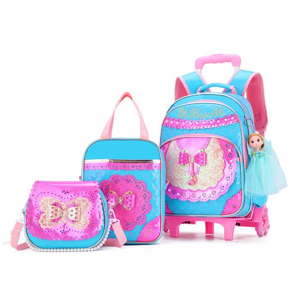 3pcs/set children school bags waterproof girls purple princess trolley backpack removable kids wheel bag travel luggage mochilas
3pcs/set children school bags waterproof girls purple princess trolley backpack removable kids wheel bag travel luggage mochilas