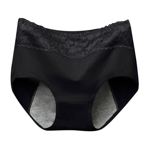 women's period panties cotton physiological panty postpartum underwear, Black;pink