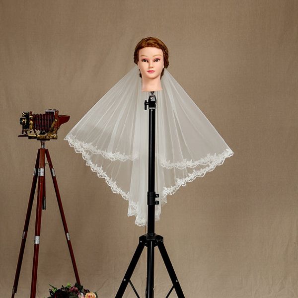 new elegant white ivory wedding veil two-layer lace applique edge delicate hip length meidingqianna brand bridal veil with an alloy comb, Black
new elegant white ivory wedding veil two-layer lace applique edge delicate hip length meidingqianna brand bridal veil with an alloy comb, Black