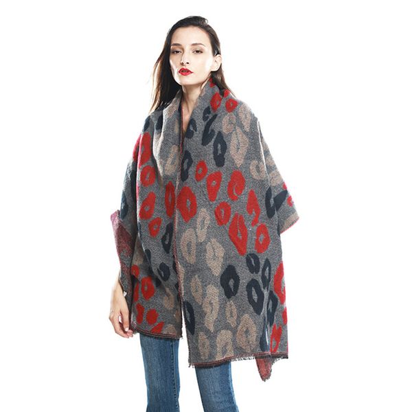 2019 european and american autumn and winter new mixed color leopard warm cloak ladies long scarf dual-use shawl, Blue;gray
2019 european and american autumn and winter new mixed color leopard warm cloak ladies long scarf dual-use shawl, Blue;gray