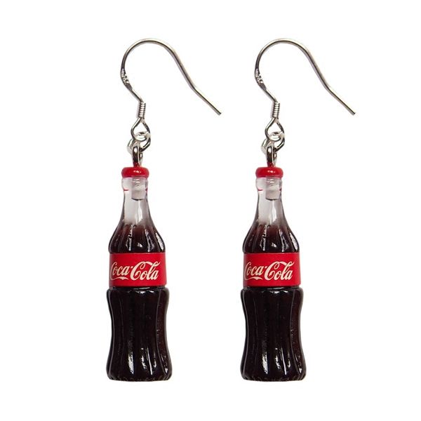 fashion creative simulation cola earrings for korean minimalist women gift earrings jewelry wholesale, Silver 
fashion creative simulation cola earrings for korean minimalist women gift earrings jewelry wholesale, Silver