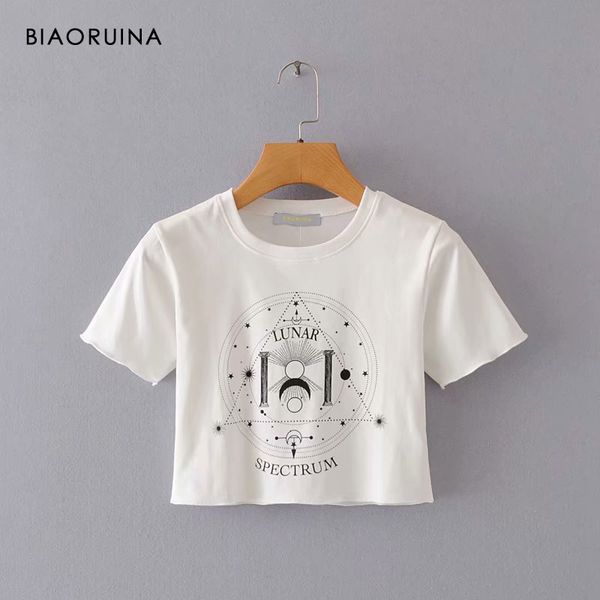 biaoruina women's casual geometric print t-shirt short sleeve female o-neckretro tees summer frill fashion crop for girl, White
biaoruina women's casual geometric print t-shirt short sleeve female o-neckretro tees summer frill fashion crop for girl, White