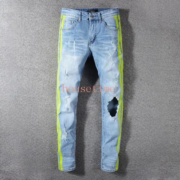 новый креативный полосатый рваные джинсы slim fit стильный зеленый флуоресцентный side полосатый рваные джинсы проявите модные мужские брюки, Blue;gray
новый креативный полосатый рваные джинсы slim fit стильный зеленый флуоресцентный side полосатый рваные джинсы проявите модные мужские брюки, Blue;gray