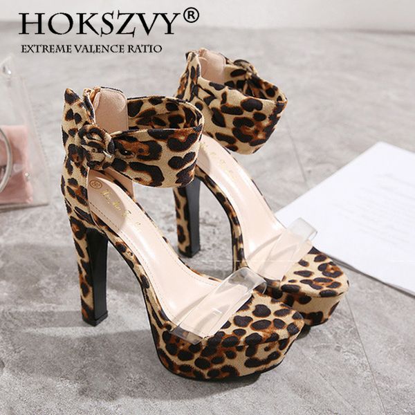 new classic color matching fashion thick heel waterproof platform high heel leopard color matching high sandals, Black
new classic color matching fashion thick heel waterproof platform high heel leopard color matching high sandals, Black