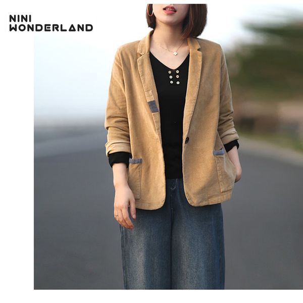 nini wonderland 2019 autumn corduroy loose coat women long sleeve vintage jacket coat female patchwork outerwear casual coats, Black;brown
nini wonderland 2019 autumn corduroy loose coat women long sleeve vintage jacket coat female patchwork outerwear casual coats, Black;brown
