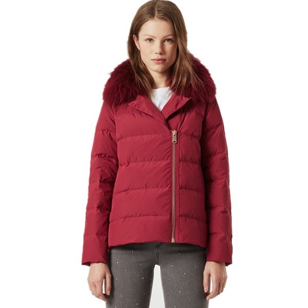 real fur collar white duck down coats female fashion brand zipper stitching slim was thin warm down coats outerwear jackets, Black
real fur collar white duck down coats female fashion brand zipper stitching slim was thin warm down coats outerwear jackets, Black