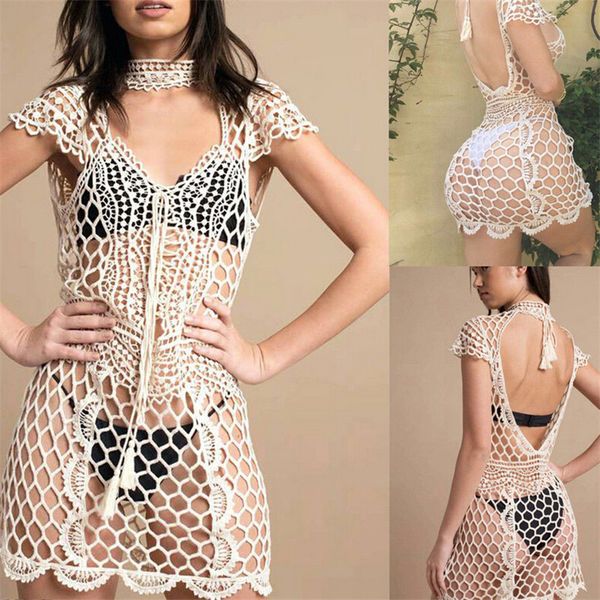 2020 summer women bikini cover up lace hollow crochet swimsuit halter backless bathing suit beachwear tunic beach dress hot, Black;gray
2020 summer women bikini cover up lace hollow crochet swimsuit halter backless bathing suit beachwear tunic beach dress hot, Black;gray