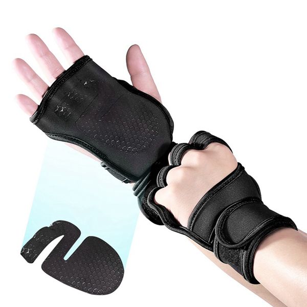 1 pair men women fitness gloves protective weight lifting half finger training sports prevent calluses silicone wrist wrap, Black
1 pair men women fitness gloves protective weight lifting half finger training sports prevent calluses silicone wrist wrap, Black