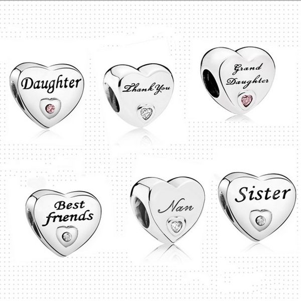 fits pandora bracelets 20pcs daughter thank you sister silver charms bead charm beads for wholesale diy european sterling necklace jewelry, Black
fits pandora bracelets 20pcs daughter thank you sister silver charms bead charm beads for wholesale diy european sterling necklace jewelry, Black