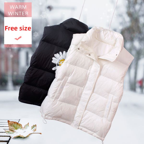 women's down & parkas fashion short white duck vest female thick loose casual soft warm sleeveless coat windproof stand collar zipper w, Black
women's down & parkas fashion short white duck vest female thick loose casual soft warm sleeveless coat windproof stand collar zipper w, Black