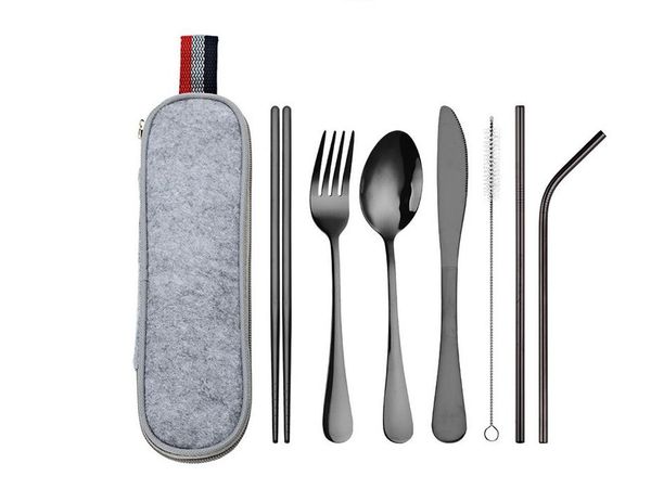 8pcs/set tableware reusable travel cutlery set camp utensils set with stainless steel spoon fork chopsticks straw portable case
8pcs/set tableware reusable travel cutlery set camp utensils set with stainless steel spoon fork chopsticks straw portable case