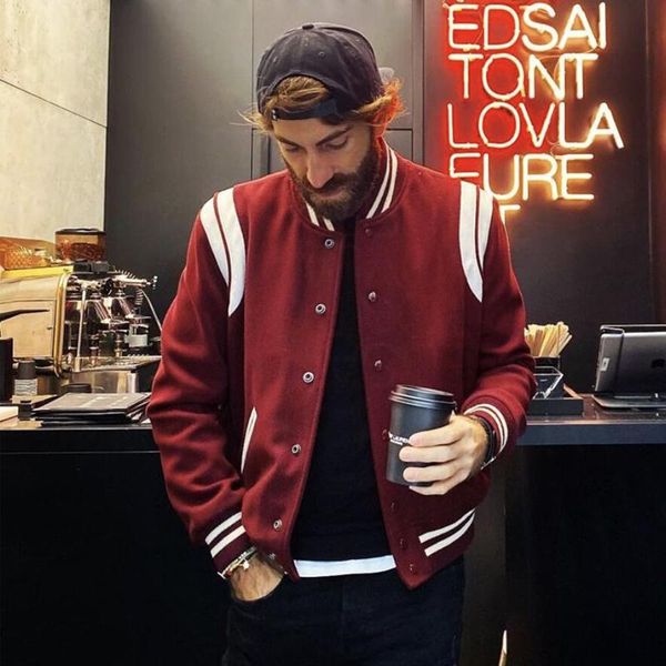 new arrival bomber jacket men rib sleeve cotton casual baseball uniform collar coat star autumn and winter spliced short, Black;brown
new arrival bomber jacket men rib sleeve cotton casual baseball uniform collar coat star autumn and winter spliced short, Black;brown