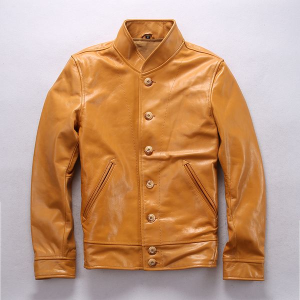brand designer original genuine leather jacket men's autumn winter vintage business zipper stand collar jacket large size coat, Black
brand designer original genuine leather jacket men's autumn winter vintage business zipper stand collar jacket large size coat, Black