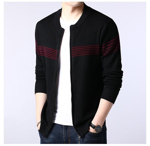 fashion mens cardigan sweater spring autumn casual long sleeve clothes striped mens designer sweater crew neck, White;black
fashion mens cardigan sweater spring autumn casual long sleeve clothes striped mens designer sweater crew neck, White;black