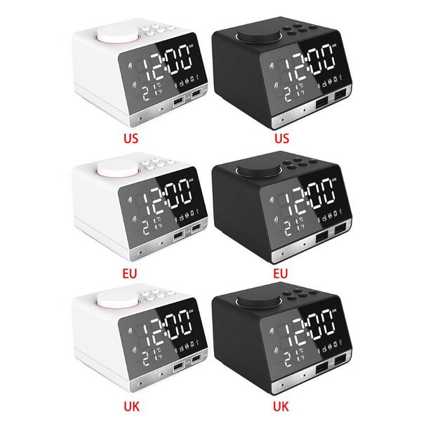 bluetooth 4.2 radio alarm clock speaker with dual snooze clock usb charging port, aux tf card play led display
bluetooth 4.2 radio alarm clock speaker with dual snooze clock usb charging port, aux tf card play led display
