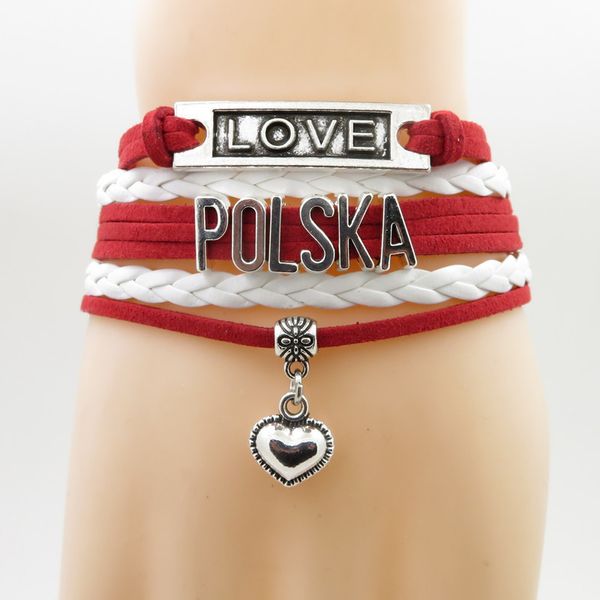 infinity love polska bracelet heart charm love my country polska bracelets & bangles for women men leather braid suede jewelry, Golden;silver
infinity love polska bracelet heart charm love my country polska bracelets & bangles for women men leather braid suede jewelry, Golden;silver