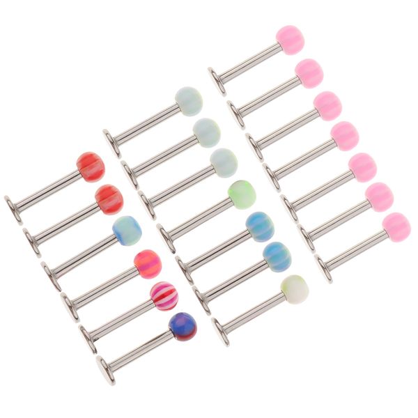 20pcs multicolor round acrylic ball lip ring labret ear tongue studs nose piercing jewelry - 1.2mm, Slivery;golden
20pcs multicolor round acrylic ball lip ring labret ear tongue studs nose piercing jewelry - 1.2mm, Slivery;golden