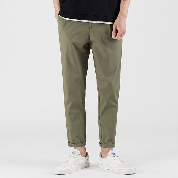 men's casual pants solid color simple business casual slim straight straight pants pure cotton comfortable breathable nine, Black
men's casual pants solid color simple business casual slim straight straight pants pure cotton comfortable breathable nine, Black