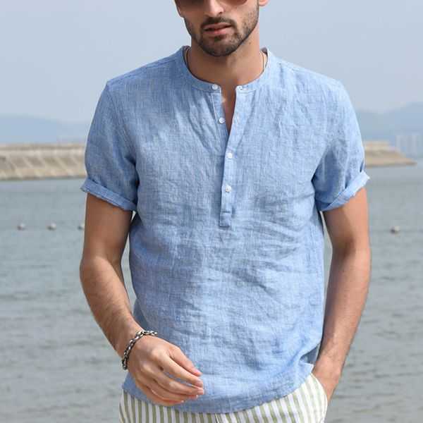 men shirt summer men vintage pure color button linen solid short sleeve retro tshirts blouse shirt casual, White;black
men shirt summer men vintage pure color button linen solid short sleeve retro tshirts blouse shirt casual, White;black
