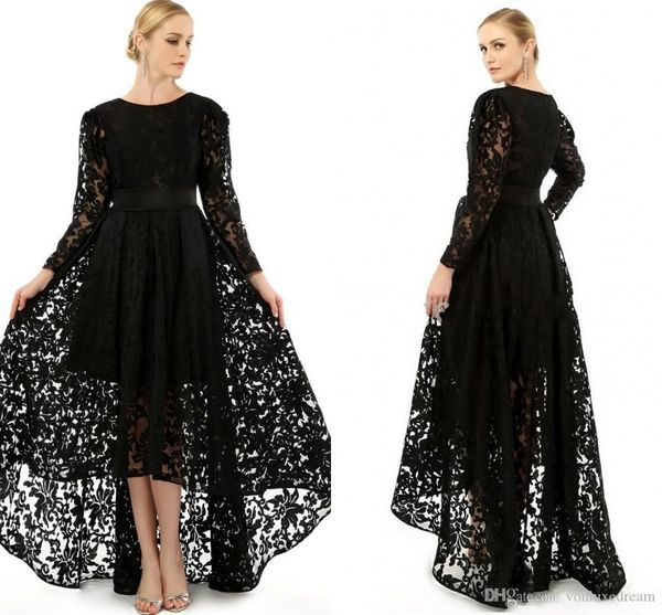 elegant black long sleeve plus size special occasion dresses crew neck a-line formal lace hi-lo prom party cocktail gowns mother dress
elegant black long sleeve plus size special occasion dresses crew neck a-line formal lace hi-lo prom party cocktail gowns mother dress