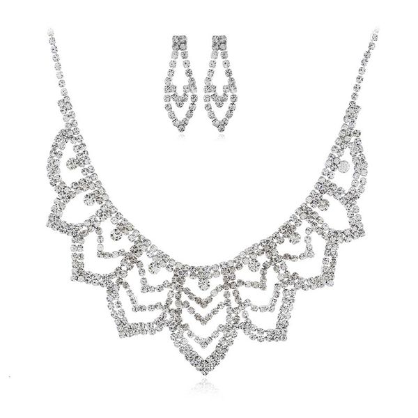 bride jewelry set wedding jewelry for women earrings and necklace eveninggown accessories special drill high quality, Silver
bride jewelry set wedding jewelry for women earrings and necklace eveninggown accessories special drill high quality, Silver