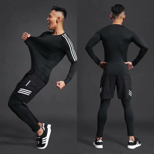 men quick-drying compression training tracksuit warm gym sport suit jogging for homme man running tight fitness workout clothes, Black;blue
men quick-drying compression training tracksuit warm gym sport suit jogging for homme man running tight fitness workout clothes, Black;blue