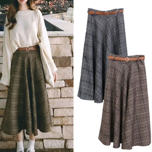 plaid women woolen skirts autumn plus size a-line long girls skirt female vintage warm thick winter high waist female skirts, Black
plaid women woolen skirts autumn plus size a-line long girls skirt female vintage warm thick winter high waist female skirts, Black