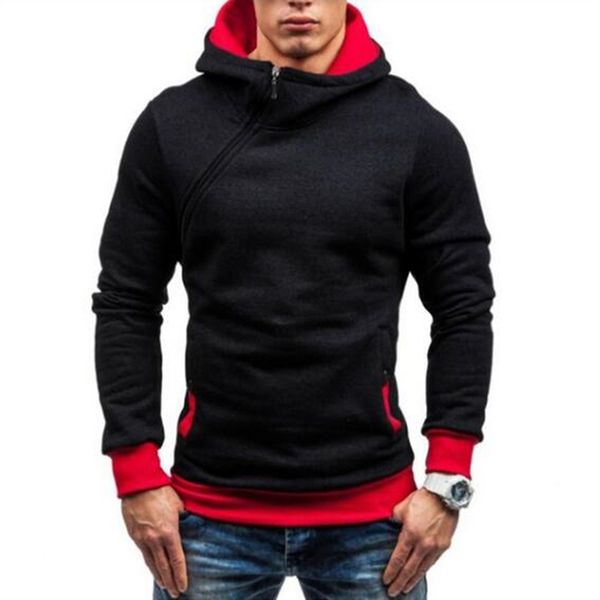 hooded sweatshirt men autumn fleece hoodies male diagonal zipper fitness hoody pullovers plus size poleron hombre streetwear, Black
hooded sweatshirt men autumn fleece hoodies male diagonal zipper fitness hoody pullovers plus size poleron hombre streetwear, Black