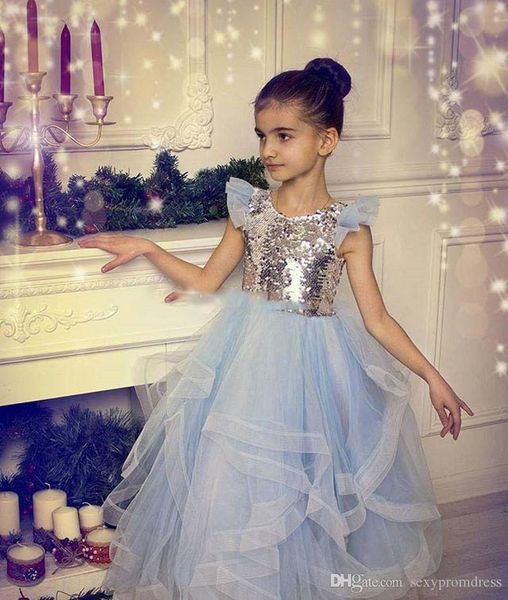sequined and tulle girls pageant gowns silver cap sleeve light blue tutu skirt flower girl dresses for wedding baby party dress, White;blue
sequined and tulle girls pageant gowns silver cap sleeve light blue tutu skirt flower girl dresses for wedding baby party dress, White;blue