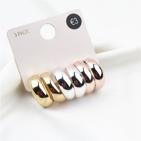 3 pairs/set alloy shining smooth hoop earrings for women fashion statement simple circle round earrings brincos jewelry, Golden;silver
3 pairs/set alloy shining smooth hoop earrings for women fashion statement simple circle round earrings brincos jewelry, Golden;silver