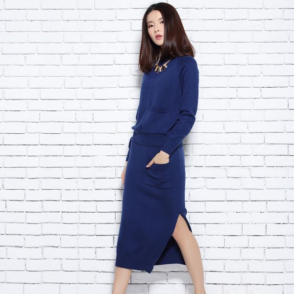 fall/winter 2019 women's cashmere sweater solid color turtleneck split cashmere sweater padded knit dress, Black;white
fall/winter 2019 women's cashmere sweater solid color turtleneck split cashmere sweater padded knit dress, Black;white
